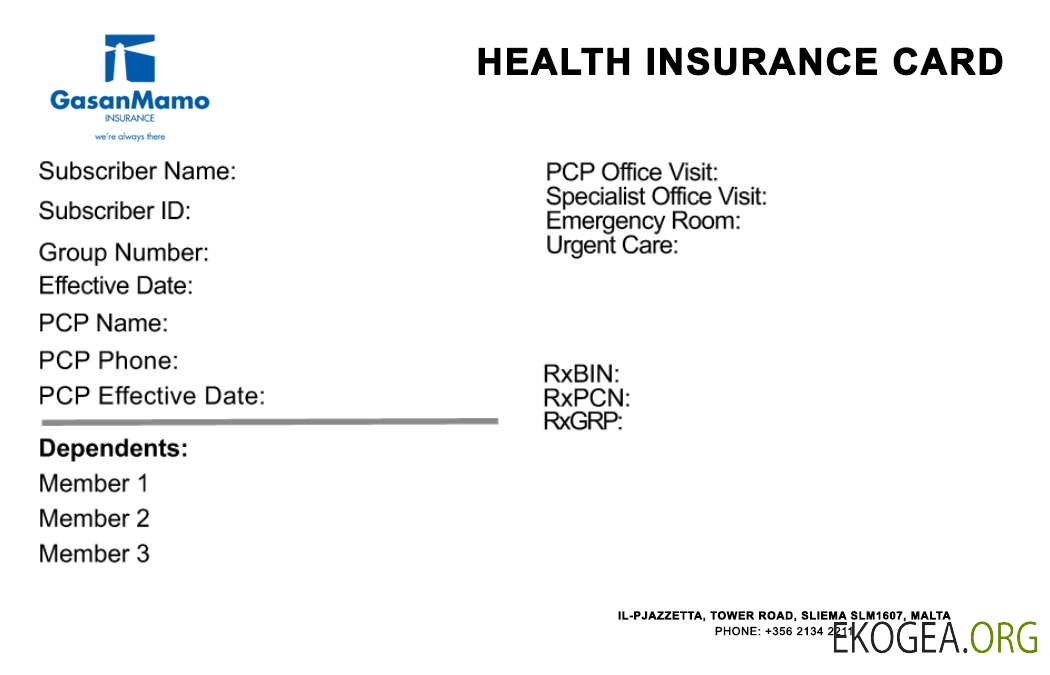 Carte d'assurance maladie de Malte
